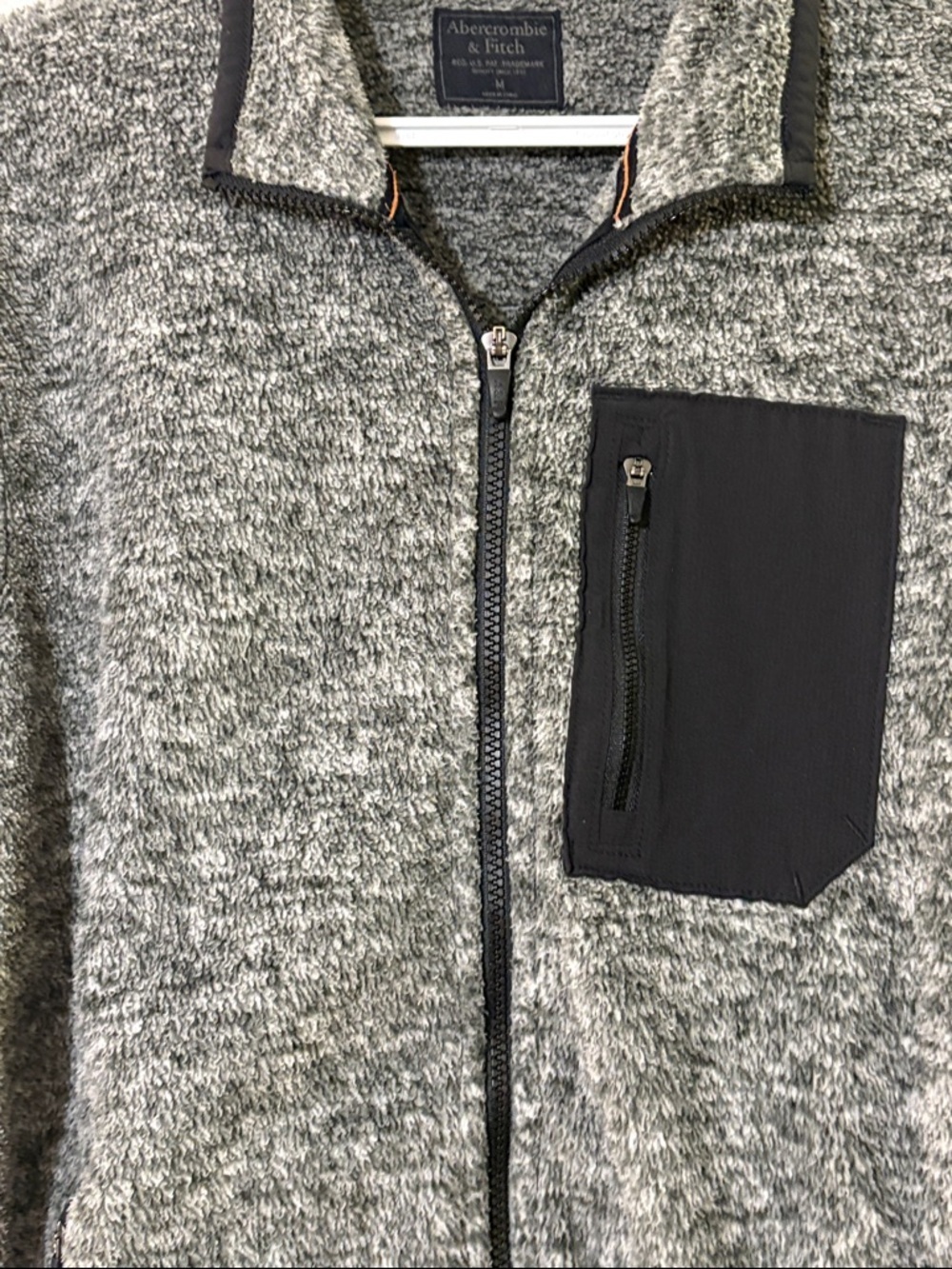 Abercrombie & Fitch Gray Full-Zip Knit Sweater Jacket, medium - Picture 5 of 7
